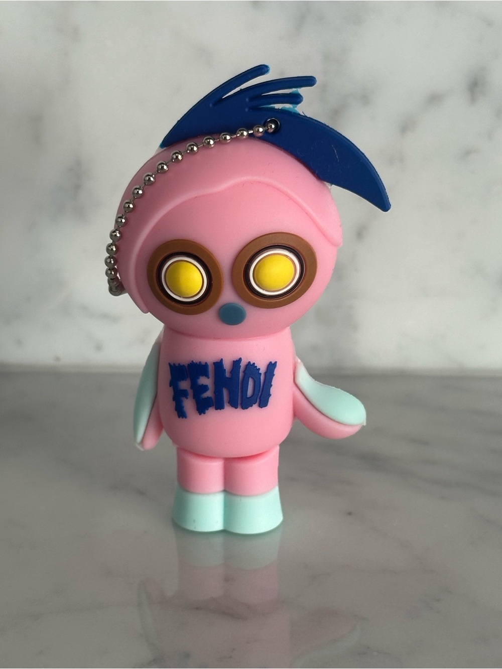 Fendi Pink Blue Yellow Rubber Character Keychain